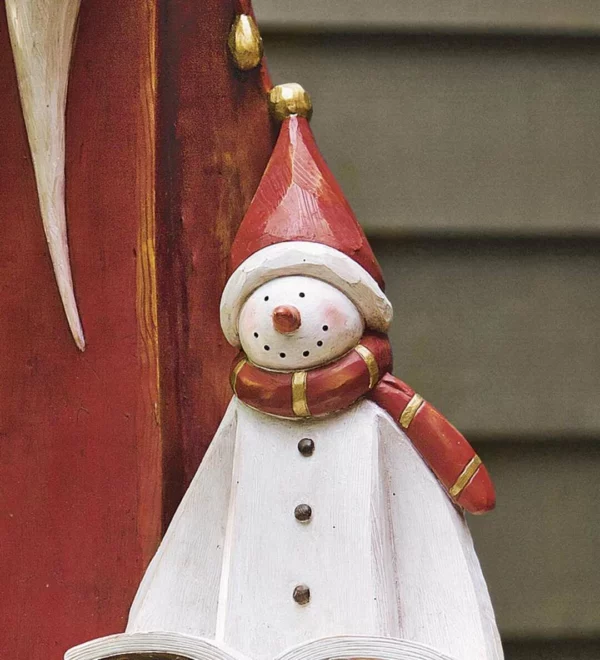 ❄Ho avy ny ririnina❄ Sculpture Snowman Miaraka amin'ny Lantern Solar