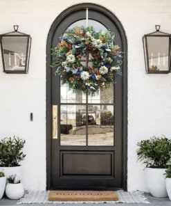 Autumn sale🎃White Pumpkins Ranunculus Wreath (50% discount)