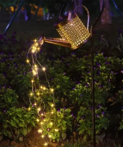 Solar Waterfall Lights Outdoor Garden Decor Yard Romantic Atmosphere