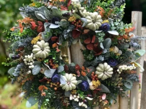 Autumn sale🎃White Pumpkins Ranunculus Wreath (50% discount)