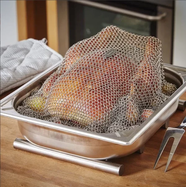 (Juicy Roasted🍗) Stainless Steel Chainmail Baking Cover