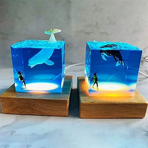 Viimase päeva pakkumine 50% SOODSAMA – 3D Shark Diver Decoration LED-lamp