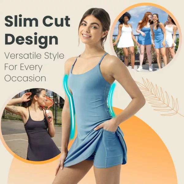 Maia Active Skater Dress With Build In Underwear