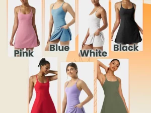 Maia Active Skater Dress With Build In Underwear