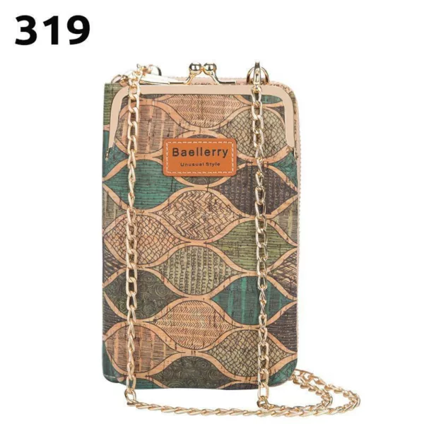 (KATAPUSAN 1 ADLAW 68% OFF)WOOD GRAIN CHAIN ​​CROSSBODY PHONEBAG (VERTICAL)