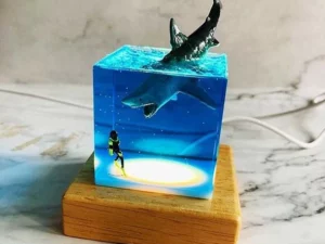 Last Day Promotion 50% OFF -3D Shark Diver Decoration LED Lamp