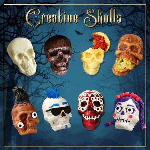 🔥Hot Sale🔥3D Skull Cake Mold-Kreative Küche