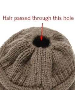 Halloween Sale - Soft Knit Ponytail Beanie Hat