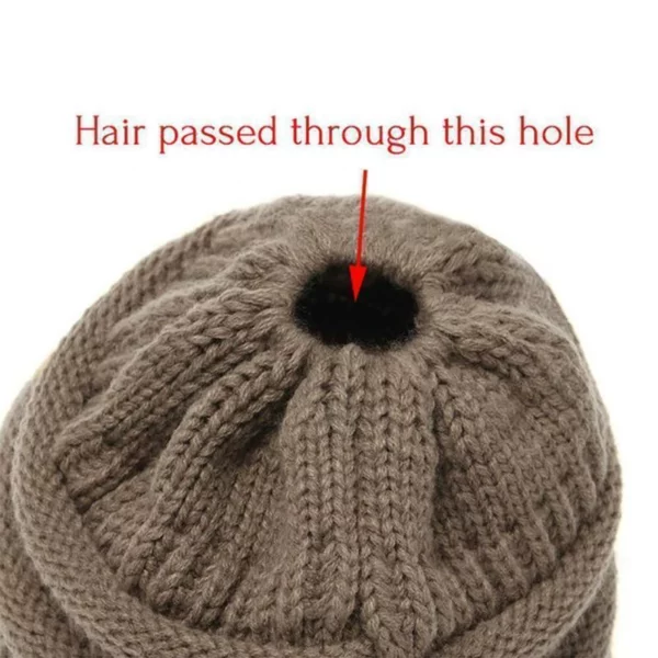 Halloween Sale - Soft Knit Ponytail Beanie Hat