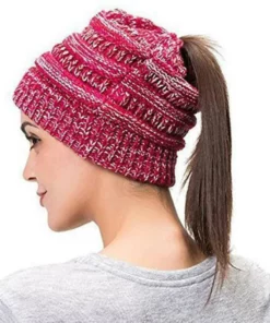 Halloween Sale - Soft Knit Ponytail Beanie Hat