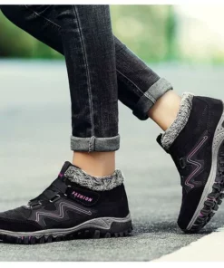 ONFLEEK™ SNOWY VILLI LEATHER ANKLE BOOTS