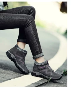 ONFLEEK™ SNOWY VILLI LEATHER ANKLE BOOTS