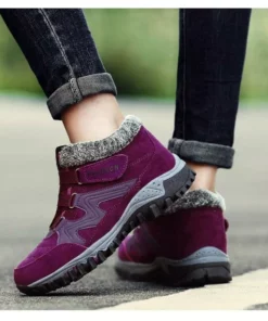 ONFLEEK™ SNOWY VILLI LEATHER ANKLE BOOTS