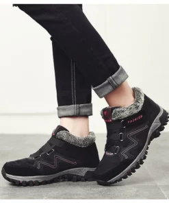 ONFLEEK™ SNOWY VILLI LEATHER ANKLE BOOTS
