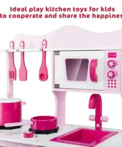 Wood Kitchen Toy Kids Cooking Pretend Play Set Wooden Playset Tool Bench for Kids