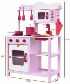 Wood Kitchen Toy Kids Cooking Pretend Play Set Wooden Playset Tool Bench for Kids