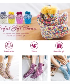 (🎅ANTICI SALDI DI NATALE - 50% DI SCONTO) Calzini Fuzzy invernali 'cupcakes'