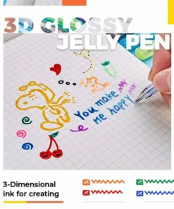 (50% ENDİRİM) 3D Parlaq Jelly Mürəkkəb Qələmi (6 ədəd/paket)