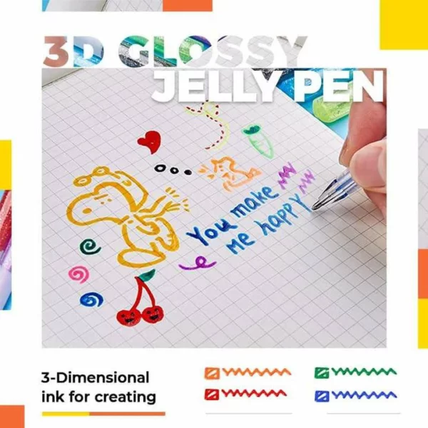 (50% OFF) 3D Glossy Jelly Ink Pen (6Pcs /pack)