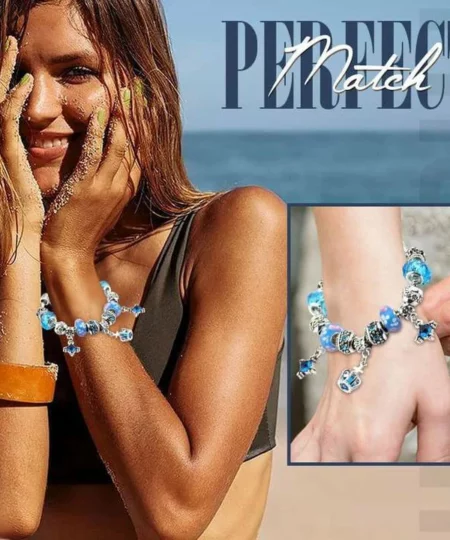 Crystal Blue Exotic Beaded Bracelet