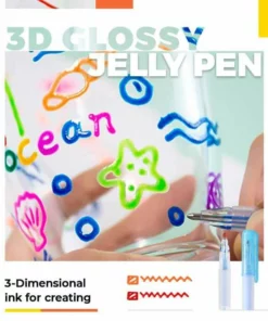 (50% ΕΚΠΤΩΣΗ) 3D Glossy Jelly Ink Pen (6 τεμ/συσκευασία)