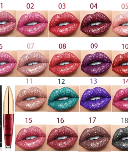 ćBuy 2+ Get EXTRA 25% OFFć18 Color Diamond Shiny Long Lasting Lipstick