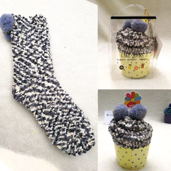 (🎅EARLY CHRISTMAS SALE - 50% OFF)Winter Fuzzy socks 'cupcakes'
