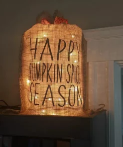 Lighted Burlap Sacks