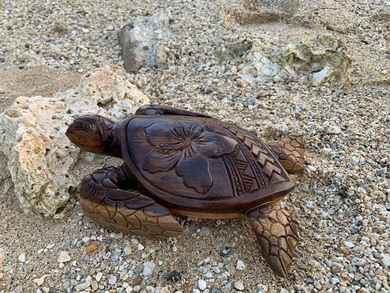 Hawaiian Turtle Wood Carving--Made in Hawaii