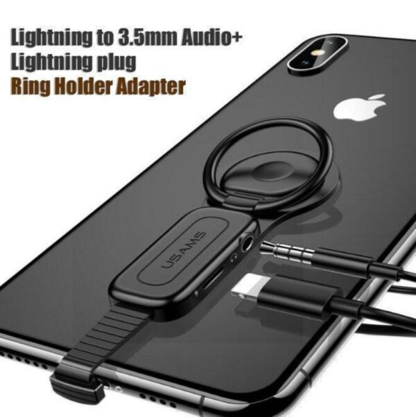 Dual Lightnings Adapter telefongyűrűtartó iPhone-hoz