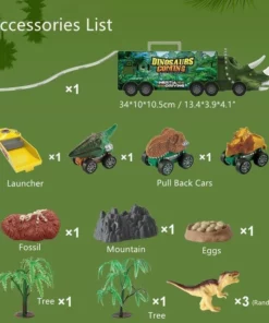 Dinosaur transport toy car with its own music and lights