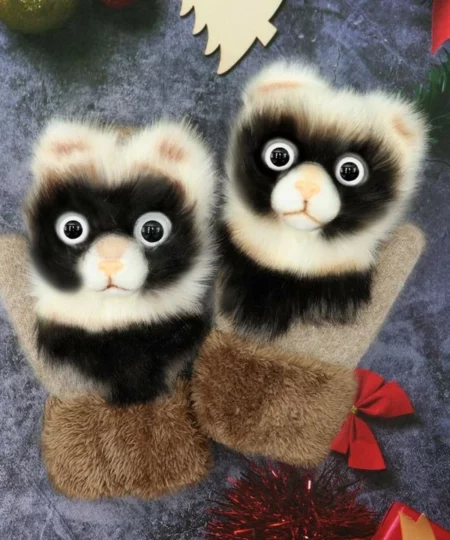 (🎅EARLY CHRISTMAS SALE - 48% OFF) 2021 new cartoon plush knitted gloves🌈