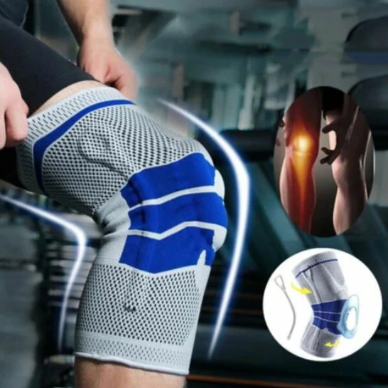 Protezione per ginocchio in nylon e silicone