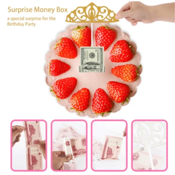 (🔥2021 na-ere ọkụ)Cake ATM Money Box Onyinye ịtụnanya ụbọchị ọmụmụ (Zụta 2 nweta 1 n'efu)