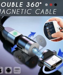 (HOT SALE) Dubultais 360° magnētiskais kabelis 2Meter