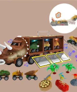 Dinosaur transport toy car with its own music and lights