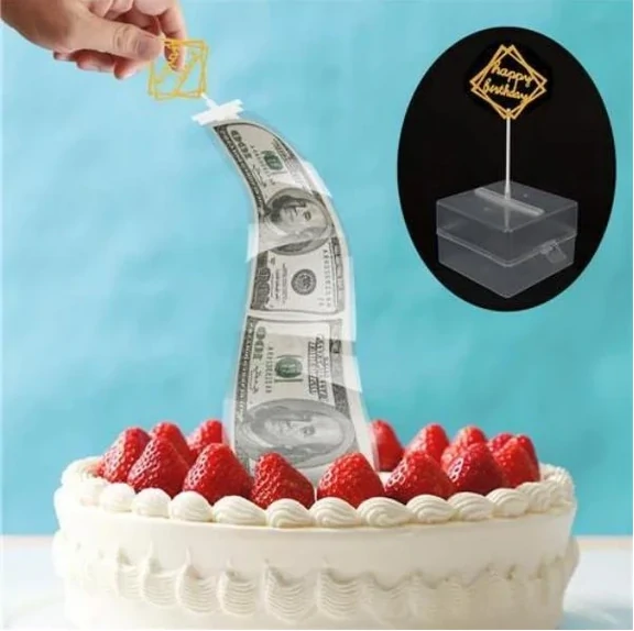 (🔥 Hot ferkeap 2021)Cake ATM Money Box Birthday Party Surprise Gift (Keapje 2 Krij 1 fergees)