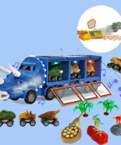 Dinosaur transport toy car with its own music and lights
