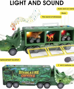 Dinosaur transport toy car with its own music and lights