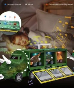 Dinosaur transport toy car with its own music and lights