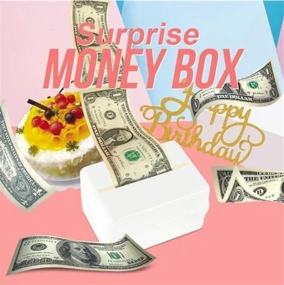 (🔥2021 हॉट सेल)केक ATM मनी बॉक्स बर्थडे पार्टी सरप्राईज गिफ्ट (2 खरेदी करा 1 मोफत मिळवा)