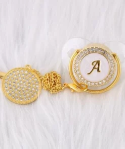 LETTER PEARL CRYSTAL PACIFIER