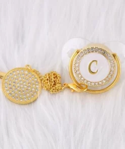 LETTER PEARL CRYSTAL PACIFIER
