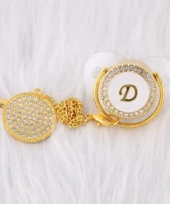 LETTER PEARL CRYSTAL PACIFIER
