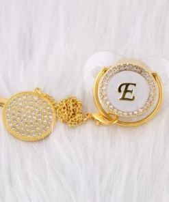 LETTER PEARL CRYSTAL PACIFIER
