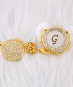 LETTER PEARL CRYSTAL PACIFIER