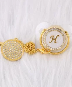 LETTER PEARL CRYSTAL PACIFIER