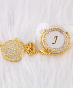 LETTER PEARL CRYSTAL PACIFIER
