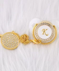 LETTER PEARL CRYSTAL PACIFIER