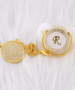 LETTER PEARL CRYSTAL PACIFIER